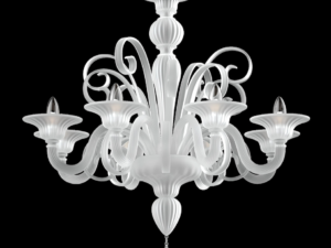 White Modern Murano Glass Chandelier S1199L8