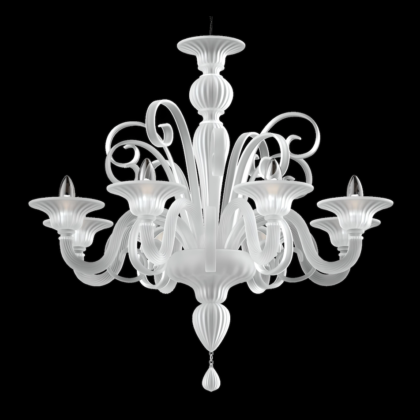 White Modern Murano Glass Chandelier S1199L8